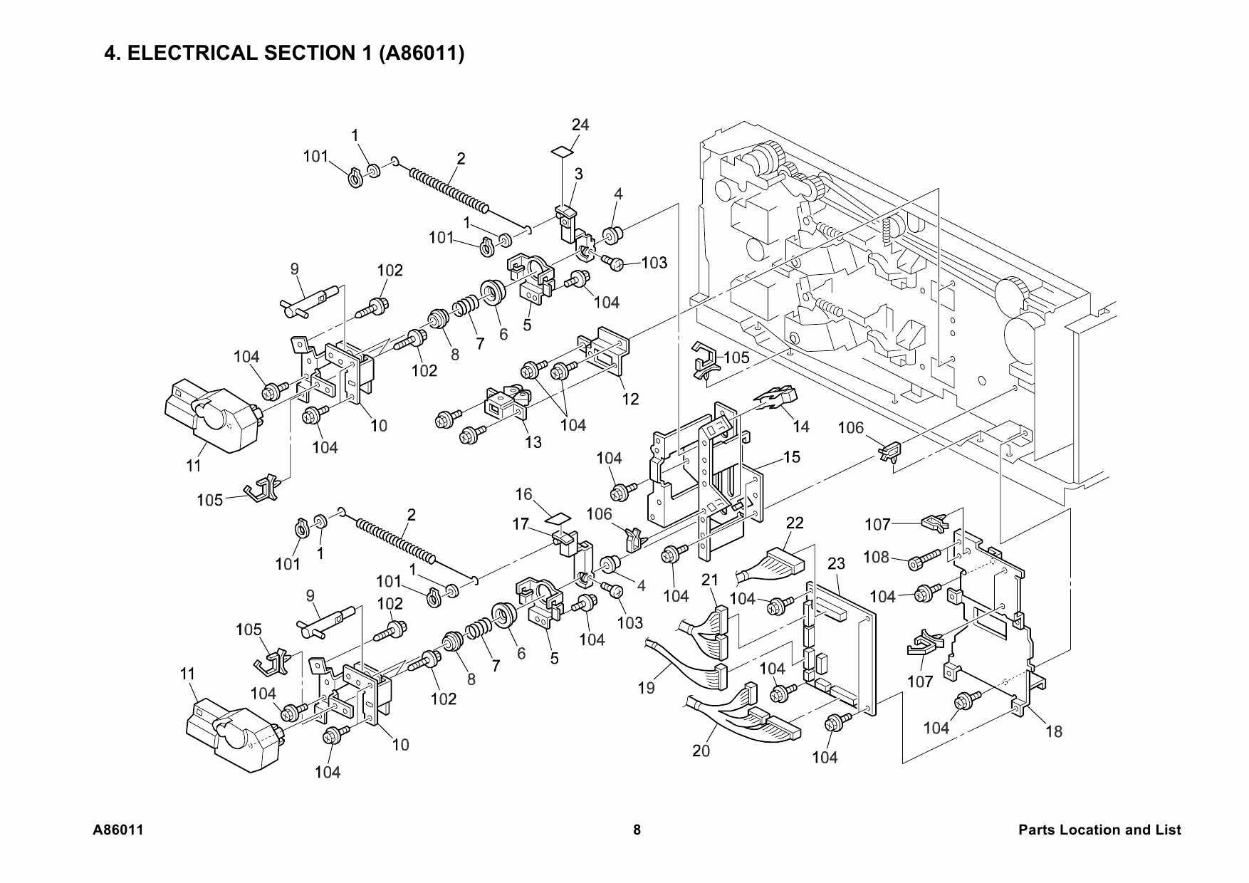 RICOH Options A860-11 PAPER-TRAY-UNIT Parts Catalog PDF download-4